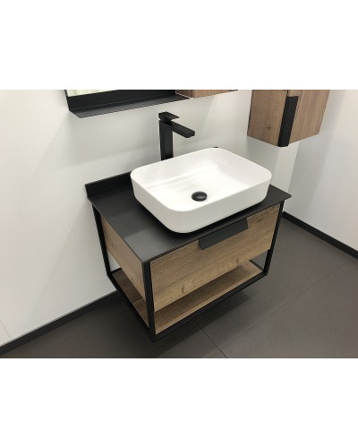 Тумба с раковиной Comforty Кельн 75 00004149065 подвесная Дуб темный