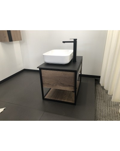 Тумба с раковиной Comforty Кельн 75 00004149065 подвесная Дуб темный