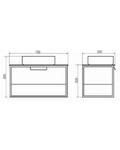 Тумба с раковиной Comforty Кельн 75 00004149065 подвесная Дуб темный