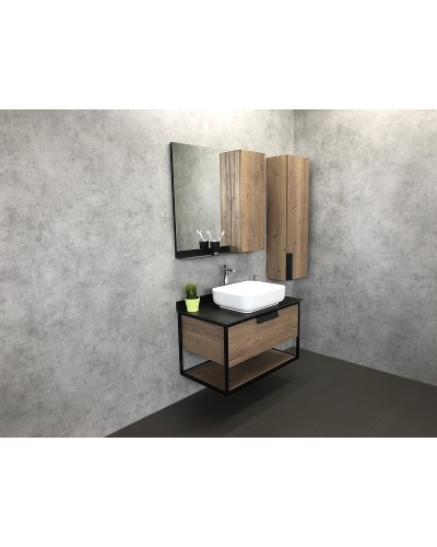 Тумба с раковиной Comforty Кельн 90 00004149965 подвесная Дуб темный