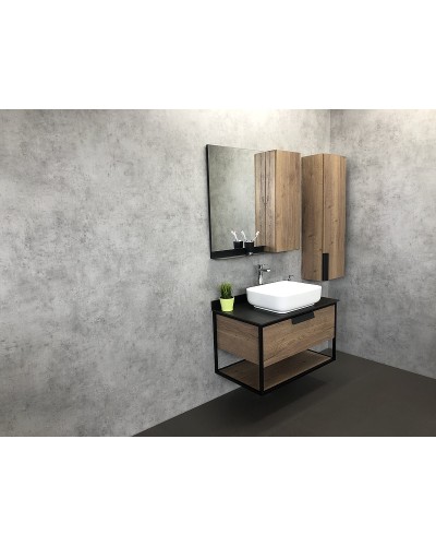 Тумба с раковиной Comforty Кельн 90 00004149965 подвесная Дуб темный