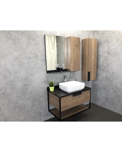 Тумба с раковиной Comforty Кельн 90 00004149965 подвесная Дуб темный