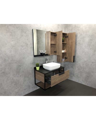 Тумба с раковиной Comforty Кельн 90 00004149965 подвесная Дуб темный