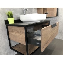 Тумба с раковиной Comforty Кельн 90 00004149965 подвесная Дуб темный