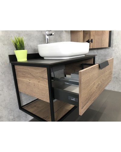 Тумба с раковиной Comforty Кельн 90 00004149965 подвесная Дуб темный