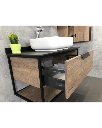 Тумба с раковиной Comforty Кельн 90 00004149965 подвесная Дуб темный