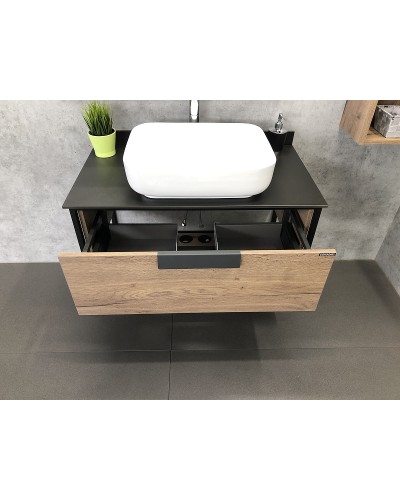 Тумба с раковиной Comforty Кельн 90 00004149965 подвесная Дуб темный