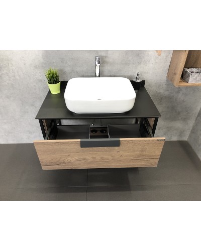Тумба с раковиной Comforty Кельн 90 00004149965 подвесная Дуб темный