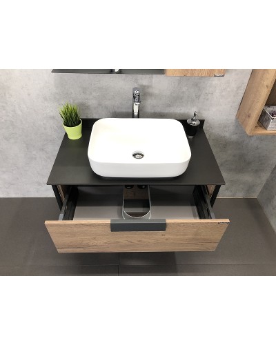 Тумба с раковиной Comforty Кельн 90 00004149965 подвесная Дуб темный