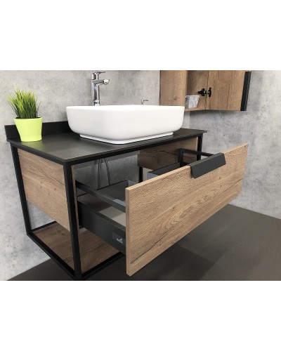 Тумба с раковиной Comforty Кельн 90 00004149965 подвесная Дуб темный