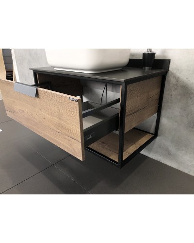 Тумба с раковиной Comforty Кельн 90 00004149965 подвесная Дуб темный