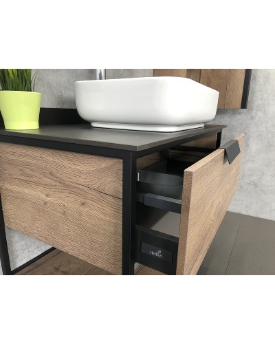 Тумба с раковиной Comforty Кельн 90 00004149965 подвесная Дуб темный