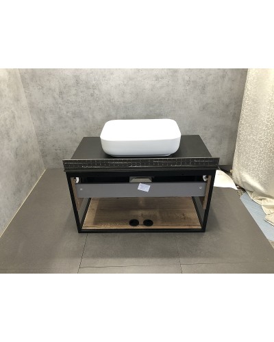 Тумба с раковиной Comforty Кельн 90 00004149965 подвесная Дуб темный