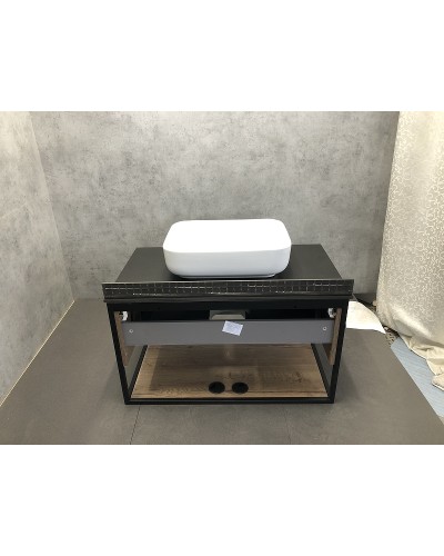 Тумба с раковиной Comforty Кельн 90 00004149965 подвесная Дуб темный