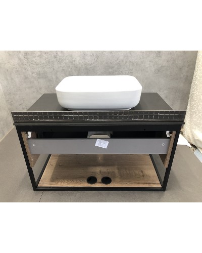 Тумба с раковиной Comforty Кельн 90 00004149965 подвесная Дуб темный