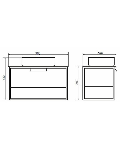 Тумба с раковиной Comforty Кельн 90 00004149965 подвесная Дуб темный