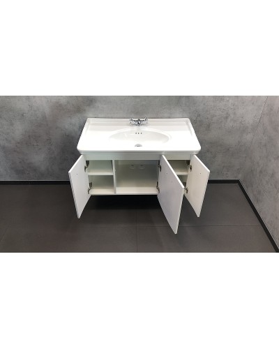 Тумба с раковиной Comforty Палини 100 00004148011 подвесная Белый глянец