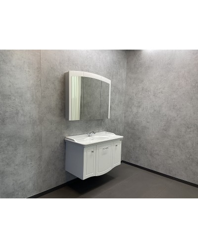 Тумба с раковиной Comforty Палини 100 00004148011 подвесная Белый глянец