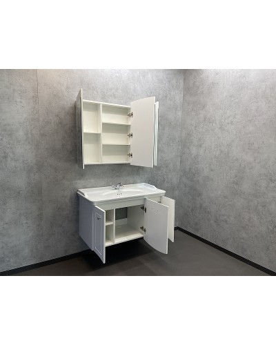 Тумба с раковиной Comforty Палини 100 00004148011 подвесная Белый глянец