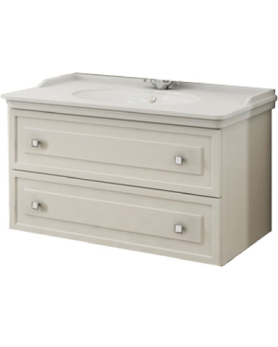 Тумба с раковиной Comforty Феррара 100 00004148009 подвесная Белый глянец