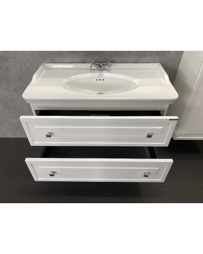 Тумба с раковиной Comforty Феррара 100 00004148009 подвесная Белый глянец