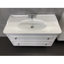 Тумба с раковиной Comforty Феррара 100 00004148009 подвесная Белый глянец