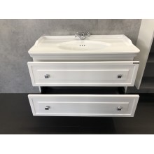 Тумба с раковиной Comforty Феррара 100 00004148009 подвесная Белый глянец