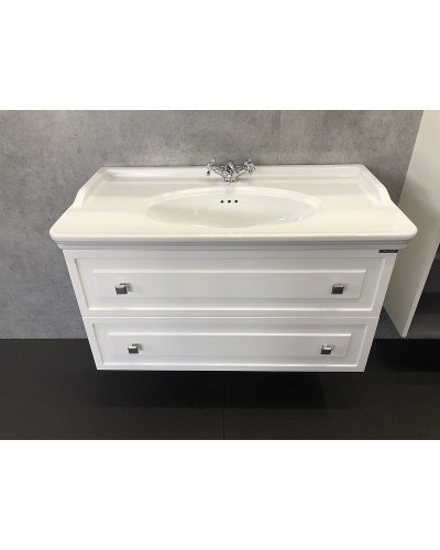 Тумба с раковиной Comforty Феррара 100 00004148009 подвесная Белый глянец