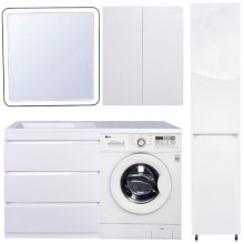 Тумба под раковину Style Line Даллас 140 Люкс Plus Белая