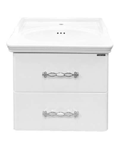 Тумба с раковиной Comforty Неаполь 65 00004148729 подвесная Белый глянец