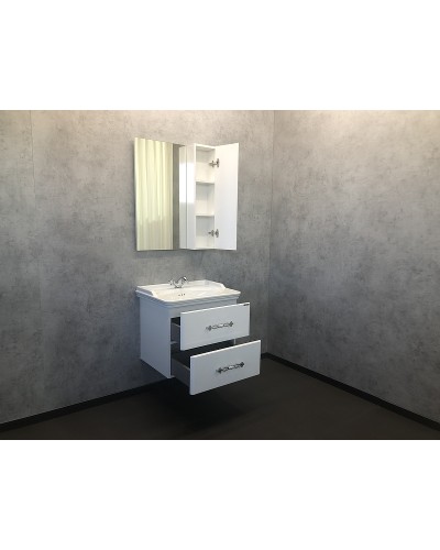 Тумба с раковиной Comforty Неаполь 65 00004148729 подвесная Белый глянец