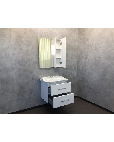 Тумба с раковиной Comforty Неаполь 65 00004148729 подвесная Белый глянец