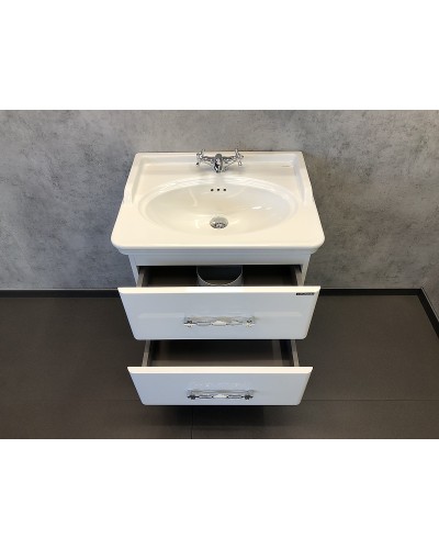 Тумба с раковиной Comforty Неаполь 65 00004148729 подвесная Белый глянец