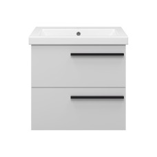 Ненси - 60 Тумба подвесная 2 ящ серая мат. эмаль О / раковина