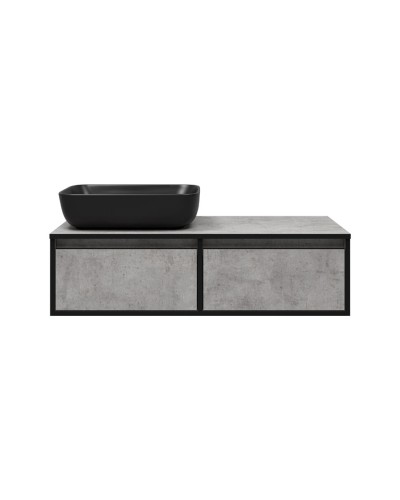 STONE - 100 Тумба подвесная 2 ящ. бетон (Стоун) / раковина