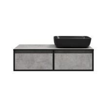 STONE - 100 Тумба подвесная 2 ящ. бетон (Стоун) / раковина