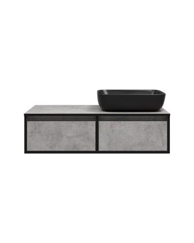 STONE - 100 Тумба подвесная 2 ящ. бетон (Стоун) / раковина