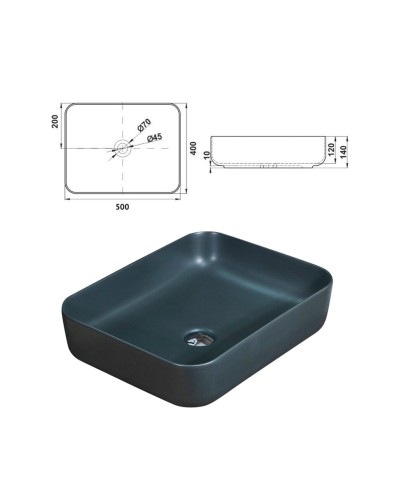 DAKOTA -100 Тумба напольная 2 ящ.  (ДСП (Дуб Гал. Черный кварц) / раковина