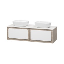 Дубль - 150 Тумба подвесная комбинированная 2 ящ. / раковина
