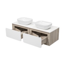 Дубль - 150 Тумба подвесная комбинированная 2 ящ. / раковина