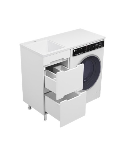 Байкал - 40 Тумба под стиральную машину 2 ящ .ПВХ / раковина левая