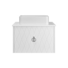 Манго - 65 Тумба подвесная 1 ящ белая эмаль глянец / раковина