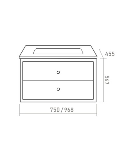 Анастейша - 80 Тумба подвесная с 2 ящ. / раковина