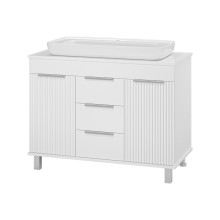 ENFIDA -100 Тумба напольная 3 ящ. белая мат. эмаль / раковина