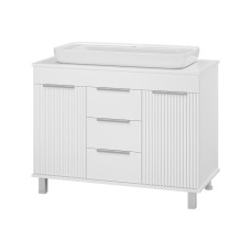 ENFIDA -100 Тумба напольная 3 ящ. белая мат. эмаль / раковина