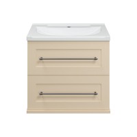 Марта - 60 Тумба подвесная 2 ящ. бежевый (эмаль) / раковина