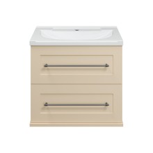 Марта - 60 Тумба подвесная 2 ящ. бежевый (эмаль) / раковина