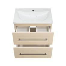 Марта - 60 Тумба подвесная 2 ящ. бежевый (эмаль) / раковина