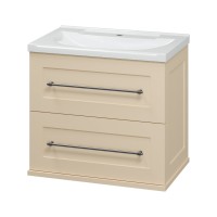 Марта - 60 Тумба подвесная 2 ящ. бежевый (эмаль) / раковина