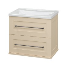 Марта - 60 Тумба подвесная 2 ящ. бежевый (эмаль) / раковина